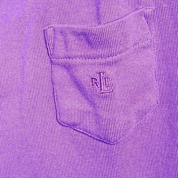 Lauren by Ralph Lauren~ Beautiful Deep Purple Casual Top w/ Sleeve Pocket Detail - Picture 2 of 6